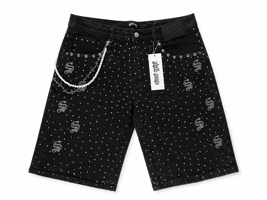 Rhinestones Jorts